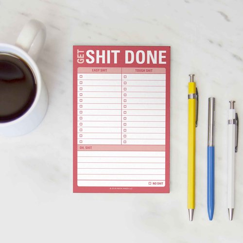 6-Count Knock Knock Get Shit Done Sticky Notes - Great Big Sticky Notes & Large to Do List Note Pads, 4 x 6-inches