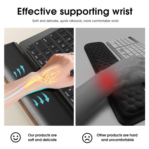 Keyboard Stand, Riser With Wrist Rest and Storage, Ergonomic Computer Riser With Wrist Pad for Home Office (Keyboard Not Included)