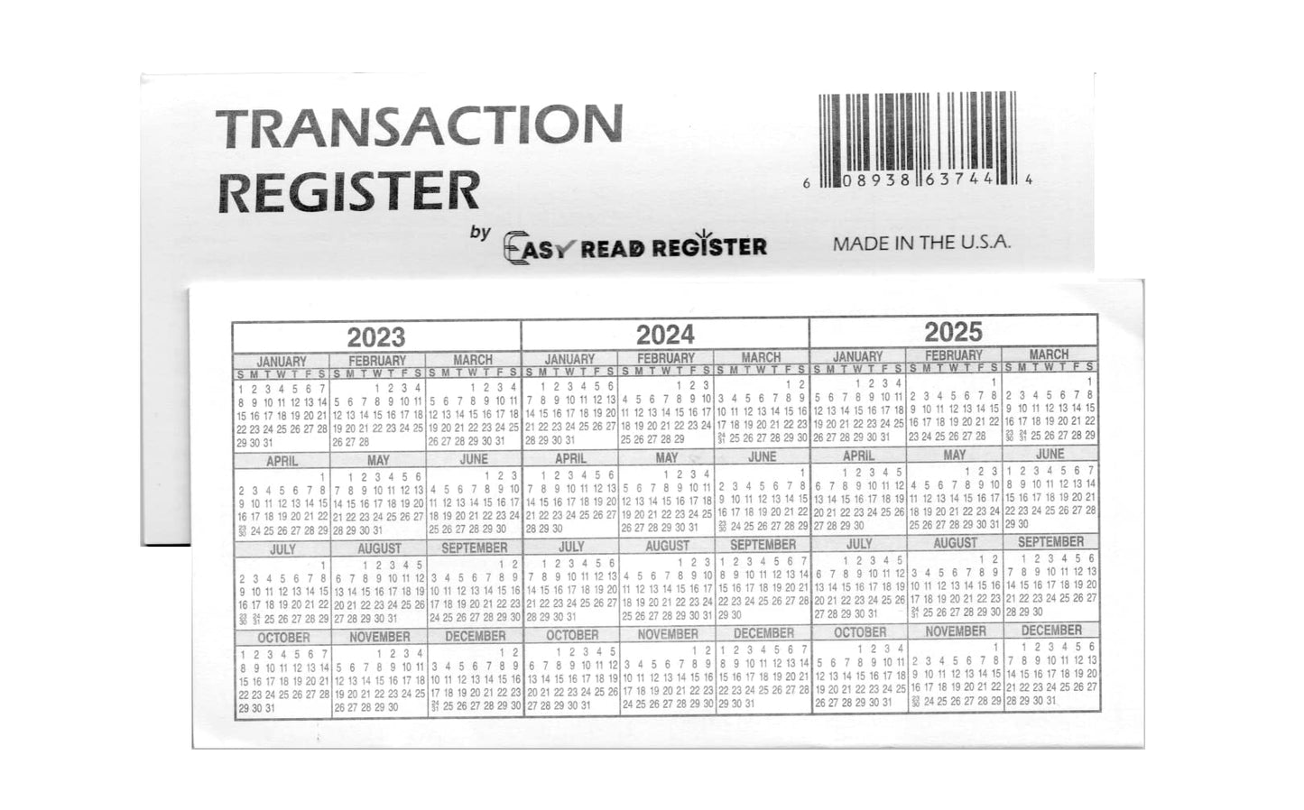 Checkbook Register, Made in The USA, Check Registers for Personal, Blank Ledger Transaction Registers for Personal or Business Bank, Check Register Book (23-24-25 Calendars, 10)