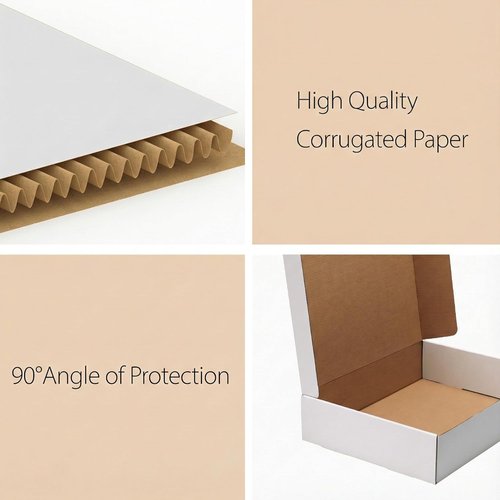 RLAVBL Small Shipping Boxes - Set of 40 White Corrugated Cardboard Mailer Boxes for Packing & Mailing