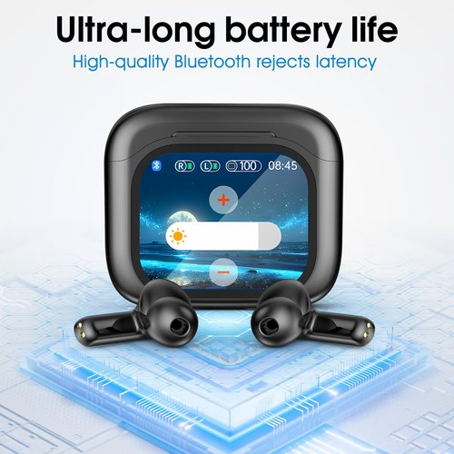 AI Language Translation Earbuds, LCD Touch Screen OWS Real-Time Translator for 144 Languages & Accents Headphones Translator Ideal for Travel Business Learning Translation Device Earphones-John Wick