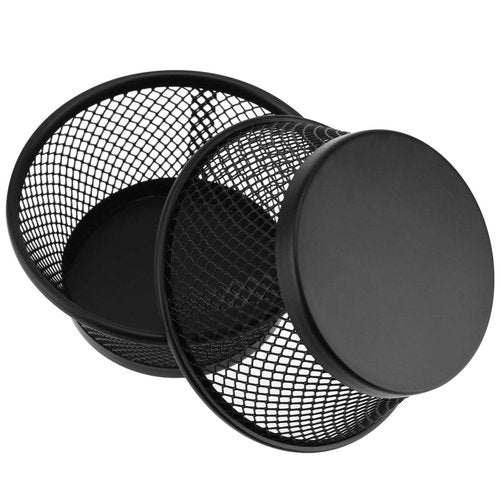 PINGEUI 20 Pack Paper Clip Holder, Metal Paperclip Holder Black Desk Paperclip Mesh Holder Binder Clip Dispenser, Round Paper Clip Holder Bulk Mesh Paper Clip Holder for Desk, Office Supplies