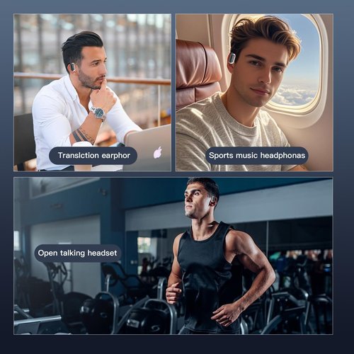AI Translation Earbuds Real Time – 144 Languages (Incl. Spanish), Bluetooth 5.4, 80H Battery, Waterproof, 5 Modes for Business, Travel & Learning&Meetings & Study