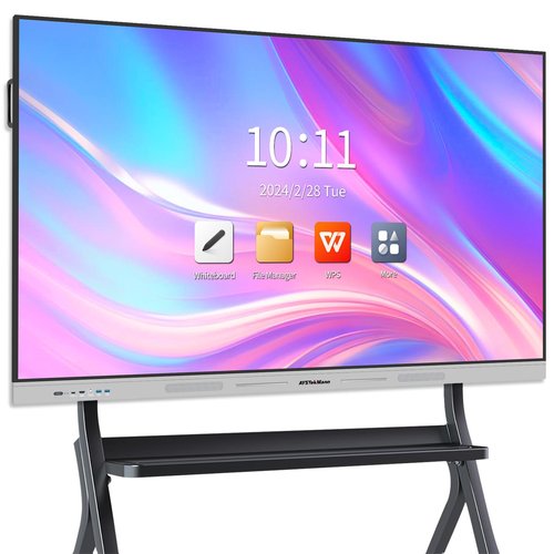 AYSTeKMann Smart Board 75 inch 4K Interactive Whiteboard Touch Screen, Digital Smart Whiteboard for Classroom and Business with Android 12.0-8+128 GB(Wall Mount Included)