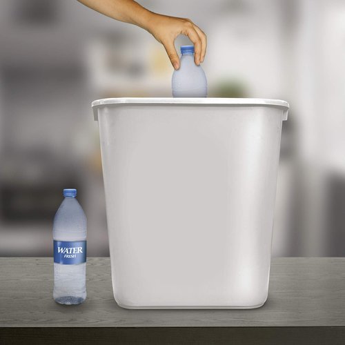 Acrimet Wastebasket, Deskside Bin, 6.75 Gallon/ 27 Quart/ 24 Liter (Plastic) (White Color) (Set of 4)
