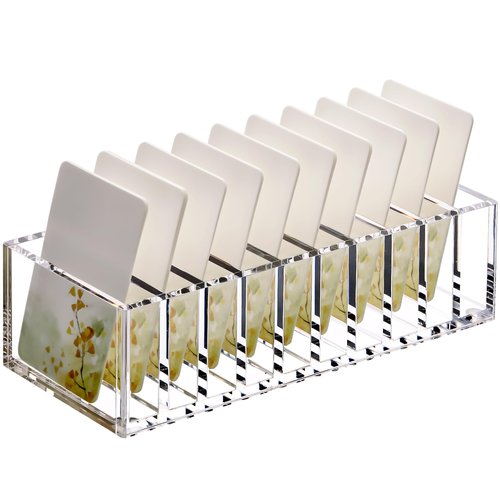 YUXUN 10 Compartments Office Document Sorter File Storage Holders Clear Acrylic Card Case Acrylic Mail Sorter for Desk Organzier for Office,Home, School Desktop Organization