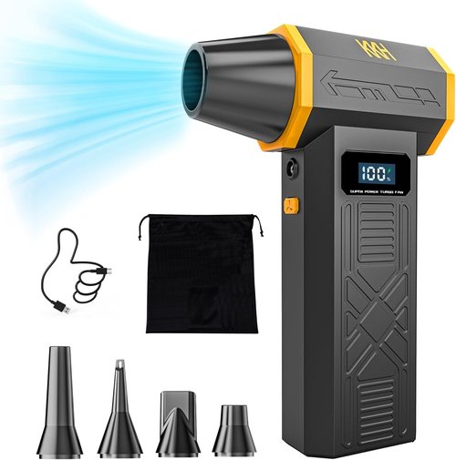 KKH Portable Electric Air Duster - Powerful 120,000 RPM Mini Turbo Blower with LED Light | Rechargeable Cordless for Home & Car Cleaning