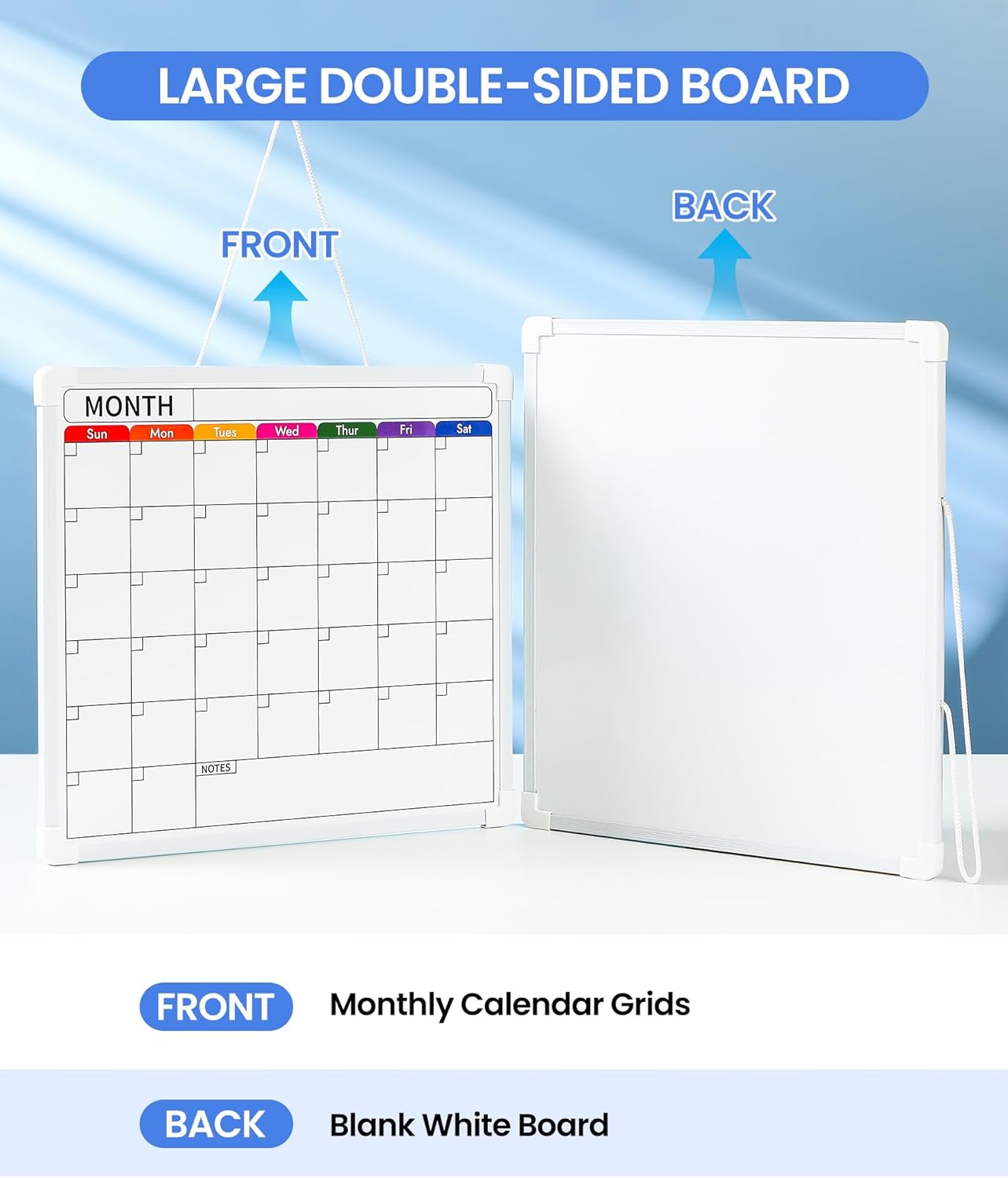 VITEVER Double-Sided Calendar Whiteboard - Monthly Planner & Memo Board for Home, Office, Kitchen