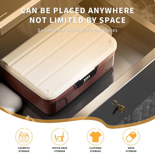 Qiveno Lockable Storage Bin - 4.2 Gallon Locking Container with 4-Digit Combination Lock, Stackable Plastic Organizer Box for Usable As Item Organizer Or Office File Storage/Camping(Brown)