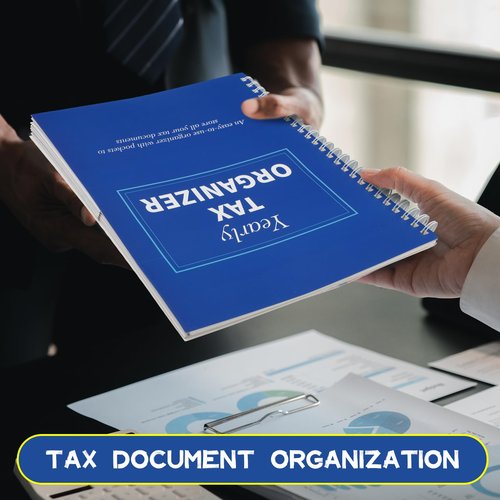 Faccito 2 Pack Yearly Tax Organizer 13"x9.7" Tax Record Organizer with 12 Pockets Spiral Bound Income Folders Monthly Bill Receipt for Home Office Taxes