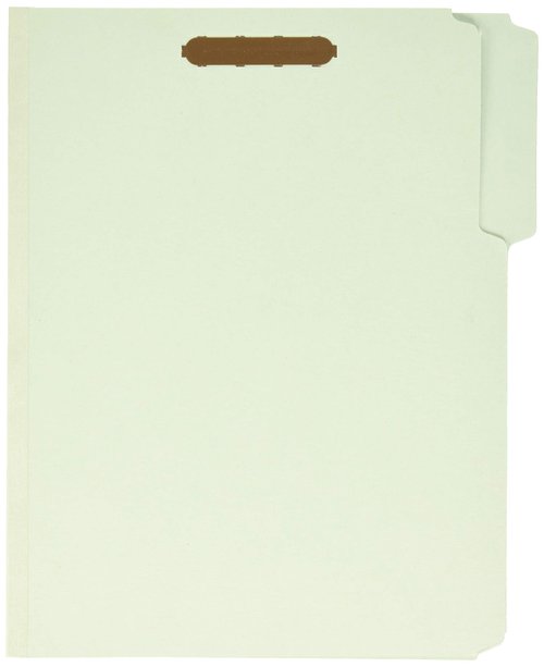 Pendaflex Pressboard Fastener Folders, 2 Fasteners, Letter Size, Light Green, 1" Expansion, 1/3-Cut in Left, Right, Center Positions, 25 Per Box (17178EE)