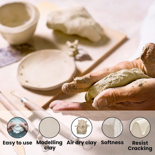 Old Potters Premium Air Dry Clay - All-Natural White Modeling Clay for Beginners & Advanced Sculptors | 10 lbs