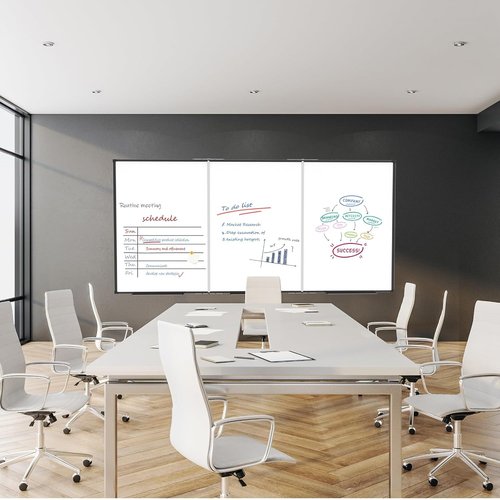 Magnetic Dry Erase Whiteboard by [Brand Name] - Large 72x48 Inches, Foldable with Black Aluminum Frame & 3 Detachable Marker Trays