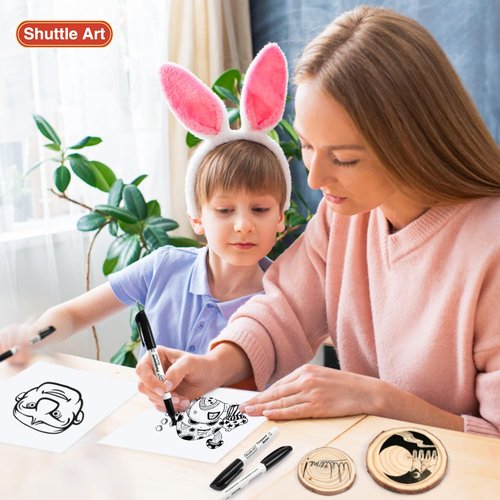Shuttle Art Permanent Markers - 30 Pack Fine Point Black Markers for Plastic, Wood, Metal & Glass