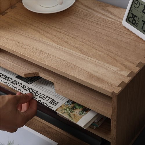 DDYURI 3-Tier Paper Storage Letter Tray File Sorter - Wood Desktop Document Organizer Holders with Mail Sorter, School & Home Magazine File Dividers, Book Rack Shelf Stand for HD-SJ3K (Light)