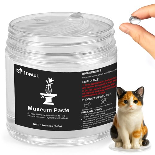 1DFAUL 12 oz Exhibits Gel for Museum, Removable Clear Museum Paste Putty Wax, Reusable & No Residue, Fixed Collection Artifacts and Decorations to Prevent Vibration, Falling
