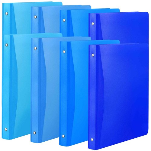 CHENGU 12 Pieces 0.75 Inch Binders 3 Ring Holds 200 Sheets Paper 0.75 Inch Plastic Binder with Pocket Round 3 Ring Letter Size for School Office Supplies
