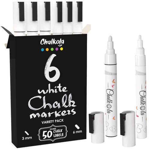 Chalkola 30 Markers 1mm + 4 white 3mm + 6 white Variety Markers Bundle