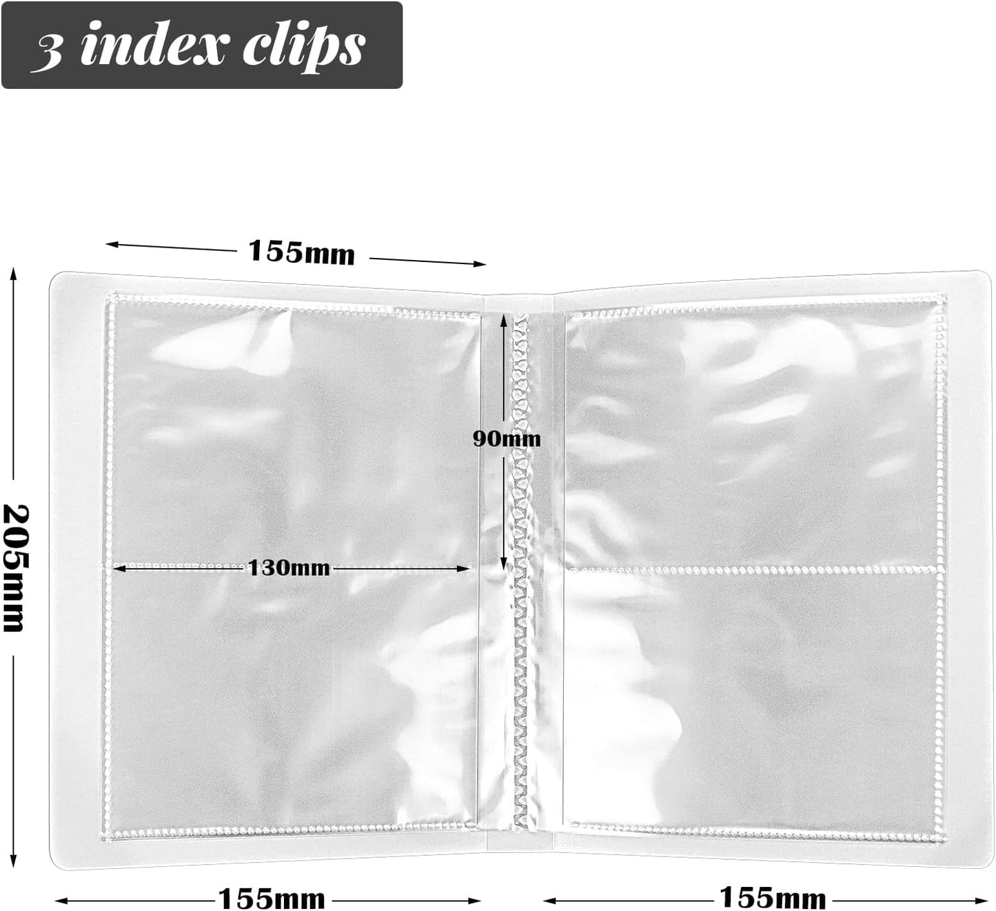 Bercoor Index Card Holders - 3 Pack for 240 Cards | Organizer Pouches for Notes, Study & Recipes