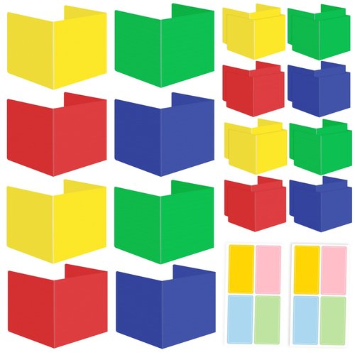24 Pack Plastic Desk Dividers Assorted Colors Privacy Folders for Students Study Carrel Divider Classroom Shield Folder Boards for Student Desks Classroom Teacher Supplies Test Divider