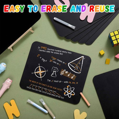 Humyoun 12 Pcs Chalk Board 9.5" x 12" Frameless Chalkboard for Kids Mini Wooden Chalk Board Small Chalkboard Signs Student School Supplies for Kids Classroom Home Office Restaurant