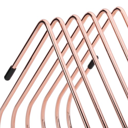 Watris Veiyi Files Folder Stand, Desktop Iron Storage Rack, Book Record Holder, Desktop Album Storage Rack, Vinyl Record Stand Holder, 5 Slot Heart Shaped File Holder for Desk (Rose Gold)