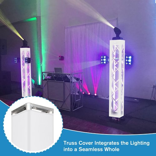 2PCS Thick White Truss Cover - High Elasticity Scrim Sleeve for 6.56 ft x 12 in Box Truss - Ideal for Wedding, Performance,Concert Decorations