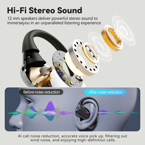 AI Translation Earbuds Real-Time, 144 Languages & Accents, Audifonos Traductores Inglés Español, Compatible with iOS & Android, Ideal for Travel, Business, Learning (Black)