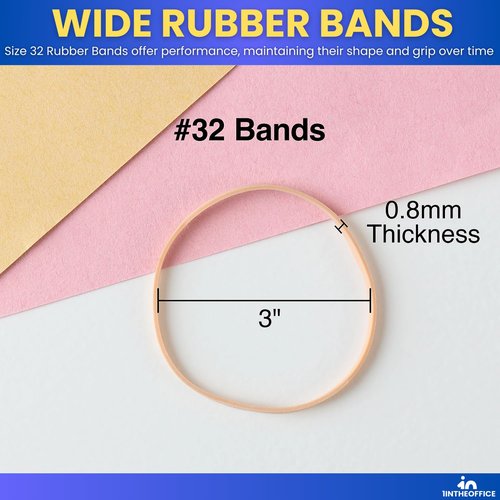 1InTheOffice Rubber Bands Size 32, Beige, 1/4 lb. Bag, 225/Pack #32, (2 Pack)