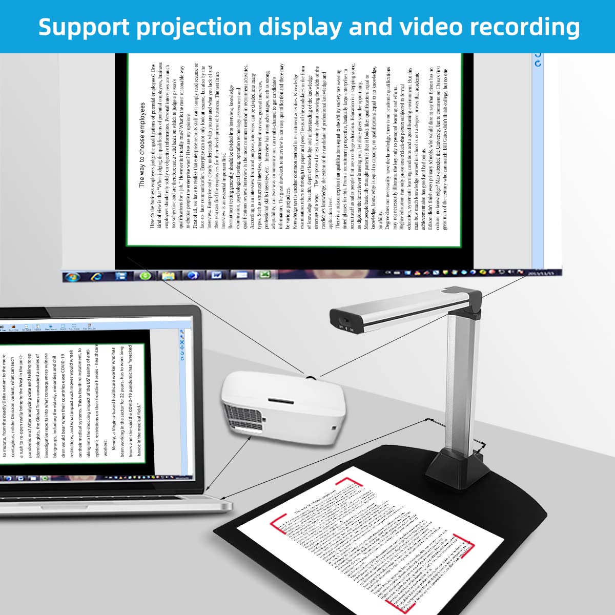 ZSEEWCAM S213AF Document Camera for Teachers with Light, USB Visualiser A3-Size Mac, Windows, Chromebook Compatible Excellent for Online Teaching, Distance Learning, Web Conferencing