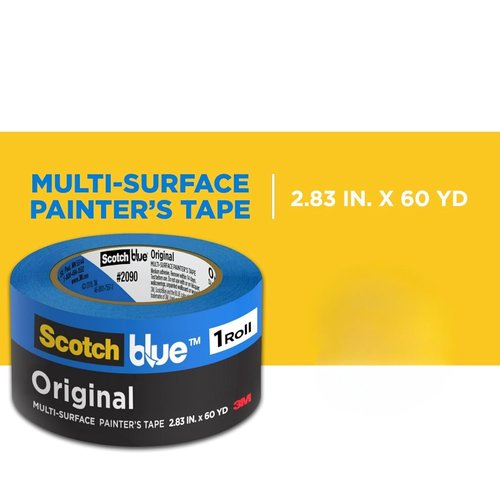 3M ScotchBlue Painter's Masking Tape - 2.83" x 60 Yds, Clean Removal, Medium Adhesion, Pack of 12 Rolls