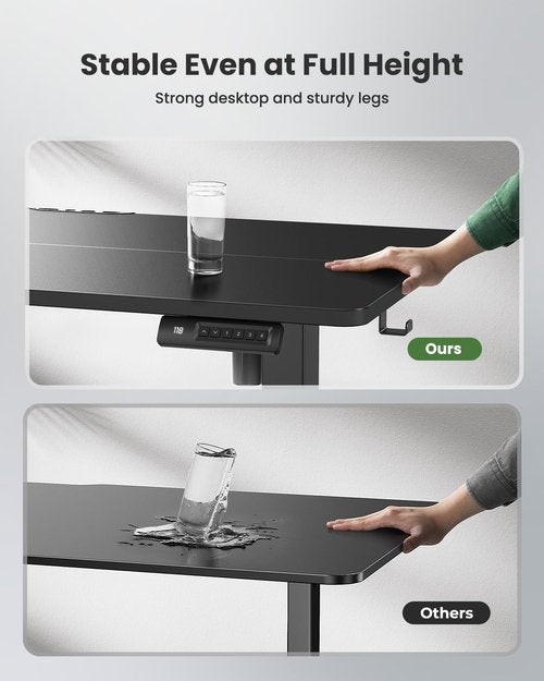 Marsail Electric Standing Desk, Adjustable Height Stand up Desk, 48 x 24 Inches Sit Stand Home Office Desk, Computer Desk, Black