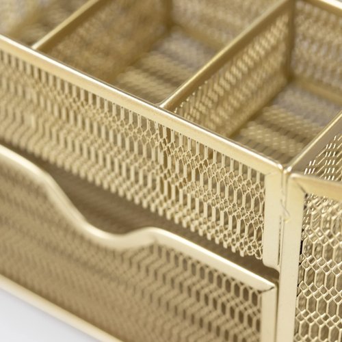 BLU MONACO Gold Desk Organizer Set – Desk Accessories for Women, Office Storage & Supplies, Small Desk Organizers