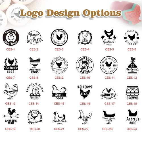 Terwex Custom Egg Stamps for Fresh Eggs - Personalized Egg Stamp with Your Unique Branding Marker - Long Lasting Egg Stamper for Farm Chicken Coop Farmer Rancher Gifts - Chicken Coop Accessories
