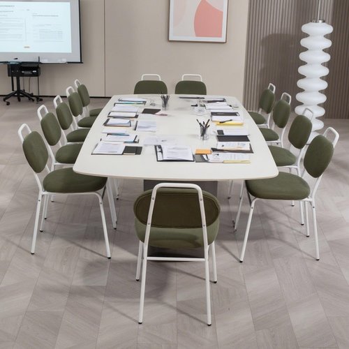 Sidanli Waiting Room Chairs, Armless Chairs Set of 4 with Thick Padded and Back Support for Office Conference School, Green