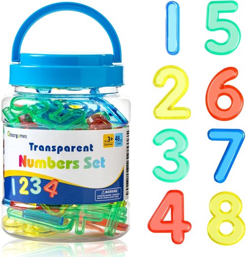 Skiennix 48 Pcs Translucent Numbers - Engaging Light Table Toys for Enhanced Learning & Fun