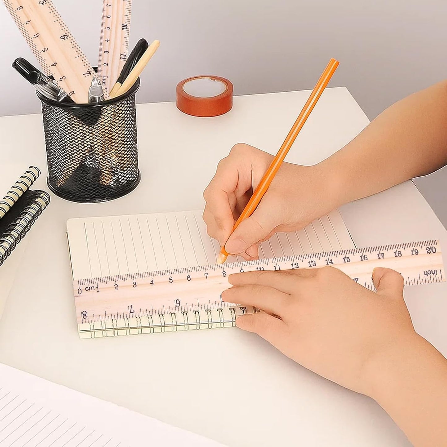 Wood Ruler Set by [Brand Name] - 3 Pack with 6", 8", and 12" Lengths for Precise Measurements | Ideal for Home, Office & Engineering
