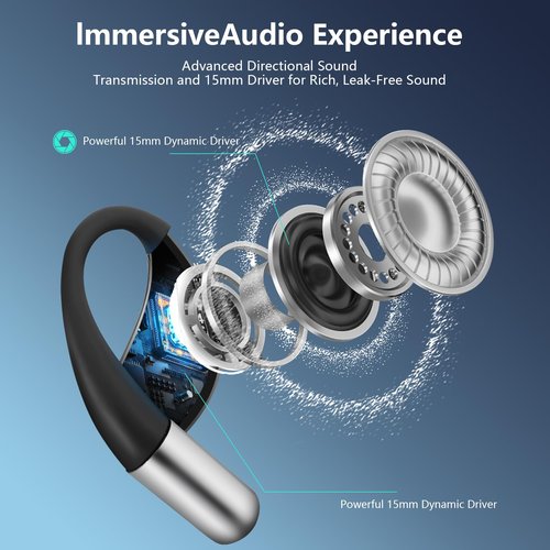 AI Language Translation Wireless Earbuds Bluetooth 5.4 Real Time Open Ear Headphones, Translator for 144 Languages & Accents,LED Digital Display Charging, Long Battery Life, Fit iOS and Android, Black