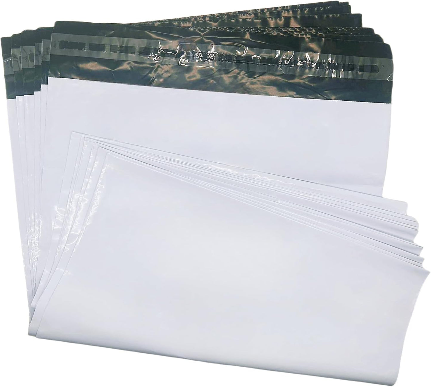 White Poly Mailers - Waterproof Self-Sealing Shipping Bags for Apparel | 9.8x11.8 Inches, 10 Pack