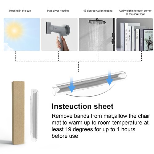 Desk Chair Mat for Hard Floor,36" x 36" Desk Mat Comfortable and Non-Skid Office Chair Mat Protect Your Floors from Damage, Easy Glide Rolling Plastic Floor Mat for Work,Home