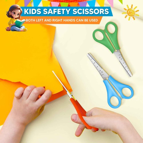 Kids Scissors Bulk of 48-Pack, Taotree 5" Kid Scissors for School Office Supplies, Art Craft Supplies, Small Blunt Tip Safety for Toddler Child Student Classroom Teacher Scrapbook Scrapbooking
