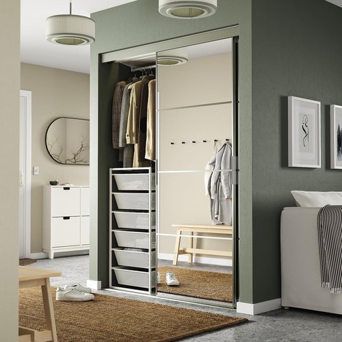 Mesh Drawer Storage System with 6 Tiers, White Metal Frame, 19.625W x 20.125D x 41H inches