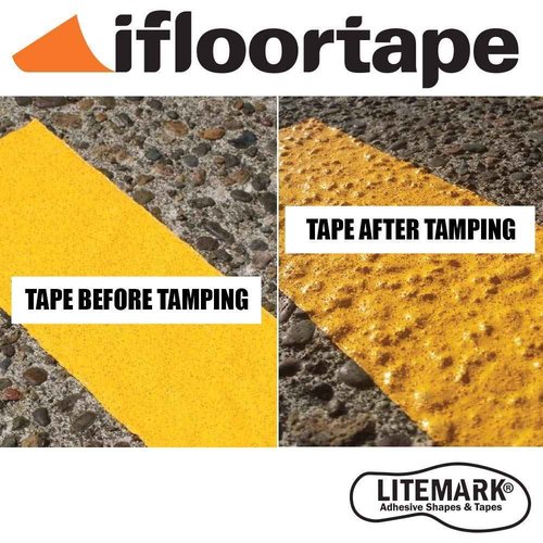 ifloortape DuraMark Yellow Reflective Foil Outdoor Pavement Marking Tape, Conforms to Rough or Smooth Asphalt and Concrete Surfaces (2 Inches x 50 Feet per Rolls)