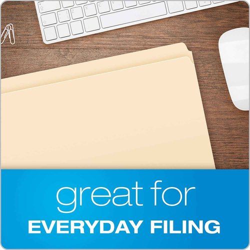 Pendaflex Reinforced-Top File Folders, Letter Size, Manila, Straight Cut, 100/BX (R752)