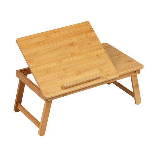 Mind Reader Lap Desk Laptop Stand, Bed Tray, Dorm Room, Folding Legs, Rayon From Bamboo, 19.75"L x 12"W x 8.25"H, Brown