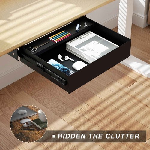 Gaxomo Under Desk Drawer (22.6''x10''x2.8'') with Sliding Pencil Tray, Office Desk Drawer Attachment, Extra Storage Organizer