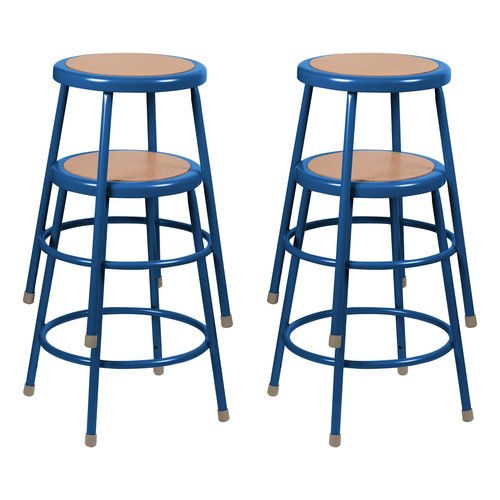 Learniture NOR-538ABL-24 Counter to Bar Height Steel Stool w/Hardboard Seat and Adjustable Height