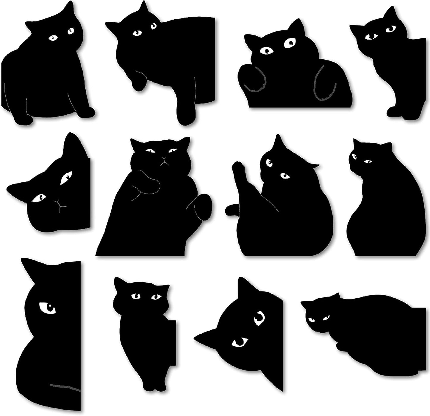 Skiennix Magnetic Bookmarks - 12 Assorted Cute Clip Set for Teachers & Book Lovers | Kawaii Cat Design