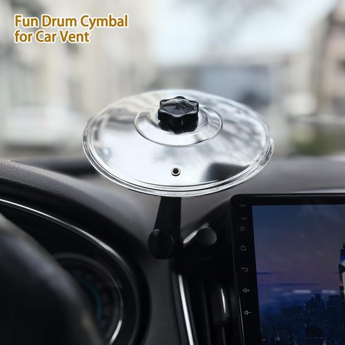Car Cymbal Air Vent, Fun Mini Drum Cymbal For Car Vent, Quirky Gift for Drivers, Drummers & Music Lovers (Silver-1pcs)