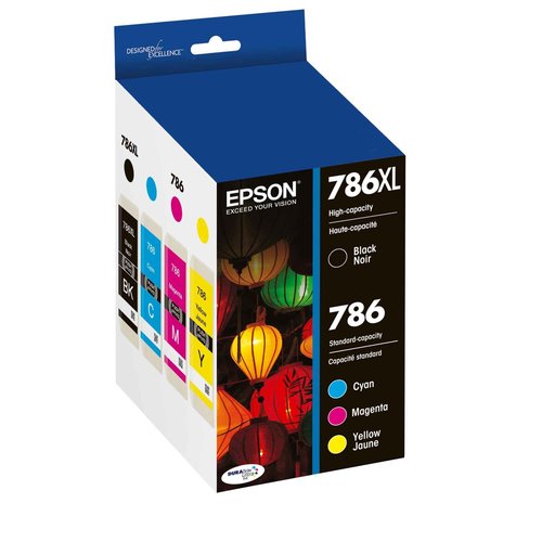 EPSON T786 DURABrite Ultra -Ink High Capacity Black & Standard Color -Cartridge Combo Pack (T786XL-BCS) for Select Epson Workforce Printers